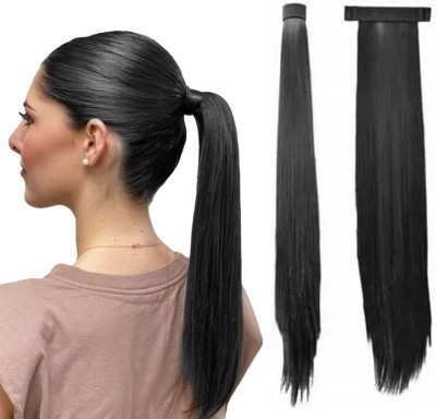 Views 24 Inches  Extensions Ponytail  Black Colour for Women and Girls Hair Extension