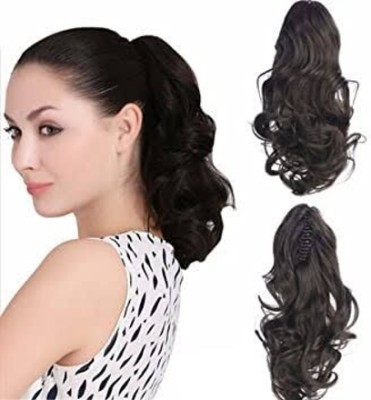 ALX Small natural black wavy hair claw based light weight Hair Extension