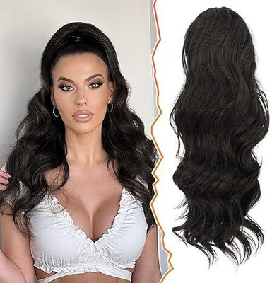 D-DIVINE Ponytail Extension, 22 Inch Short Wavy Ponytail  Extensions for Women Hair Extension