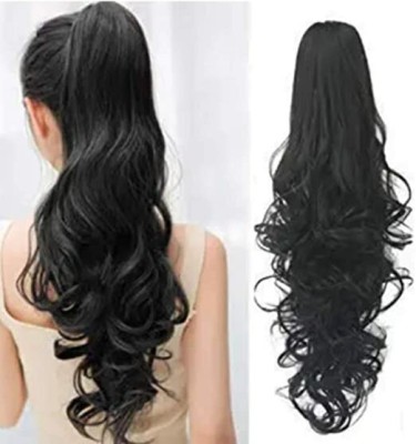 CAMOLA DEVA Fancy Step Cutting Long Cacher Natural Black Pony Tail Hair Extension