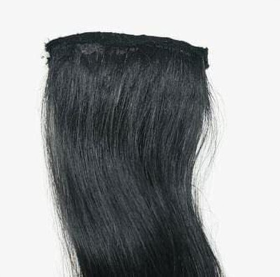 GROWTH Double Clip Human  Streak (Natural Black) Pack Of 1 Hair Extension