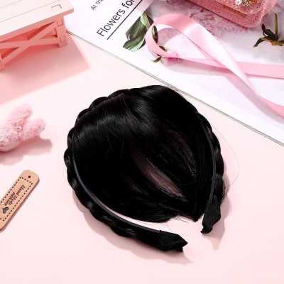 VIVIAN Synthetic Wigs Headband Front Bangs (Black)  Extensions for Women, Pack of 1 Hair Extension