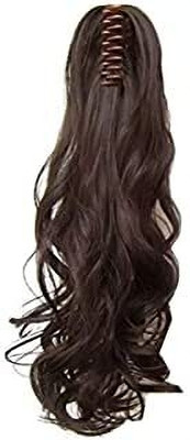 Getvock Curly brown long natural looking clutcher ponytail Hair Extension