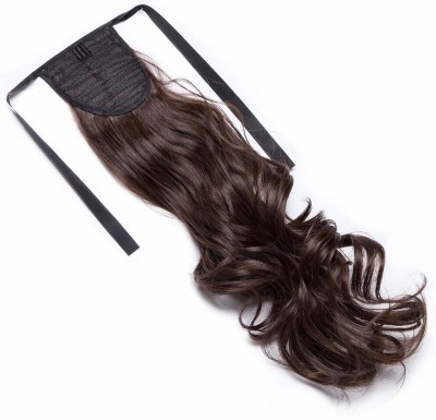 Getvock Brown Curly Ribbon Ponytail Hair Extension