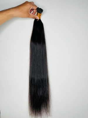 SHIVA I-Tip BROWN 16 INCH Straight Extensions 100 Strands Hair Extension