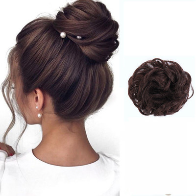 SHEETAL CREATIONS High Quality Soft Elastic Brown Bun 1 Pcs Hair Extension