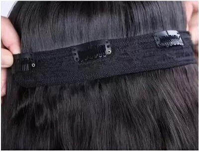 TRESS 5 Clips ¾ Head 1 Piece Curly Extension For Women With Matt Finish No Extra Shine Hair Extension
