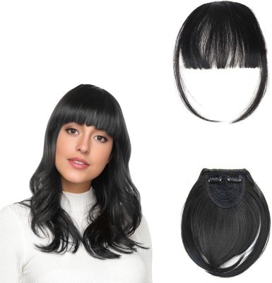 VIVIAN (Pack o f 1) Double Clip in Bangs- Synthetic  Bangs Clip, Black Hair Extension