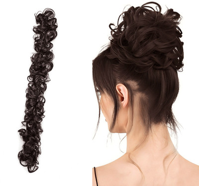 Getvock Quality Elastic Long  Frill Multi Purpose Bride Casual  (Brown) Hair Extension