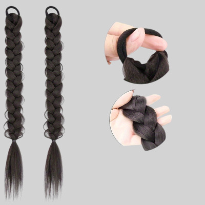 Chronex nEW 2PCS 24Inch Long Braid Ponytail Extensions-Heat Resistant,Rubber Band Hair Extension