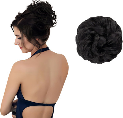 Blushia 1PCS Messy Bun  Piece  Extension With Elastic Black Hair Extension