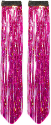 D-DIVINE 2pc Glitter  Streak/ Extensions For Women (MAGENTA) Hair Extension