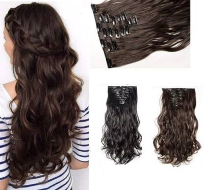 Sheny Curly brown women long 6 pcs hair extension Hair Extension