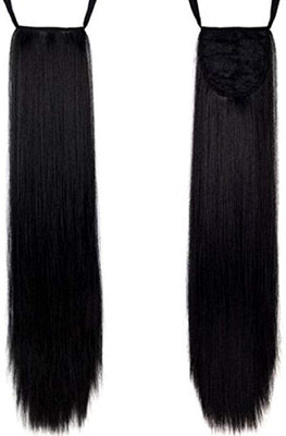 Blushia Tie Up Ponytail Human  Extensions with Ribbon Binding Comb Clip in Hair Extension
