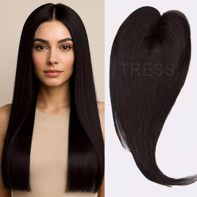 TRESS 5 Clip  topper for Girls | 22 Inch Women  Toppers (Brown) Hair Extension