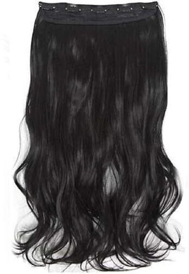 TRESS 5 Clips Based Synthetic Fiber Extension for Girls and Women (5Clips, 24 Inches) Hair Extension