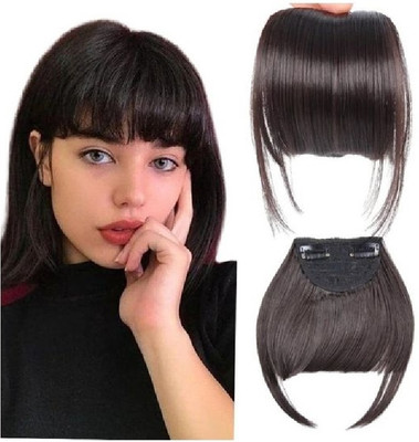 D-DIVINE Clip in Bangs- Fake Bangs Synthetic  Bangs (Brown, Wispy Bangs) Hair Extension