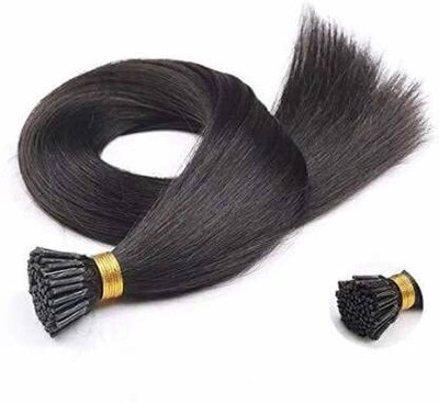 FLUSHIA i Tip Remy Human  Extensions 50 Strands Black With 100p Micro Ring &Tool Kit Hair Extension