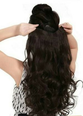 louis india Stylish 5 Clips Best Quality Natural Brown Wavy Extension/ Accessories Hair Extension