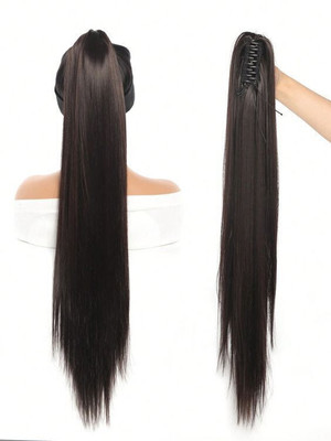 D-DIVINE Wig Natural looking Scale Ponytail Brown Extension (24 inches) Hair Extension