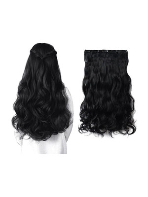 D-DIVINE Black Clip in Wavy Hair Extension