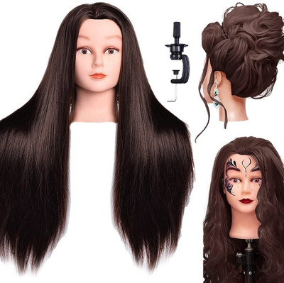 D-DIVINE  Extensions And Wigs Saloon Use  Dummy For  Styling, Brown Hair Extension