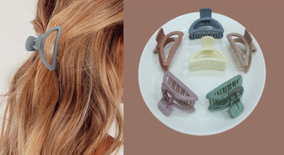 Rhosyn D Shape Multi Color Claw Clips French Design & Korean Style  Clutcher Set b Hair Extension