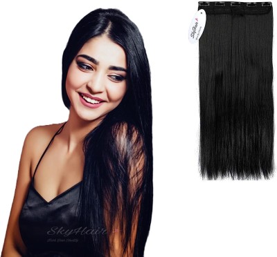 SkyHair BLACK 5 Clips based Straight PREMIUM Matte Finish Hair Extension