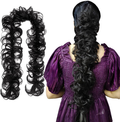 fashiontrend Women's Frill Extension For Juda Bun Maker & Ponytail, Pack Of 1 (Black) Hair Extension
