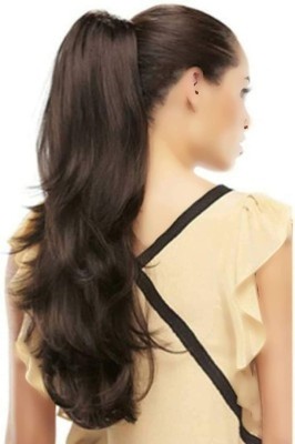 Pinaka multi Step Cut Plastic Clutcher Curly Ponytail Brown  Extension Wig Hair Extension