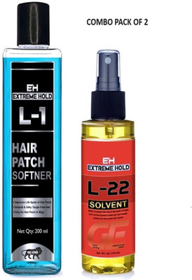 DreamExim L-22 Glue remover solvent (118ML) & L-1  Patch Softener & Conditioner 200ML Hair Extension
