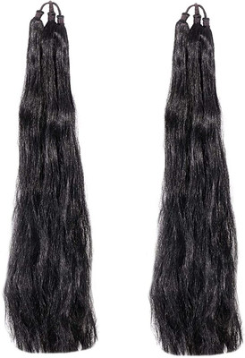 D-DIVINE Set of 2, 30 Inchs Black  Choti Parandi  Extension Hair Extension