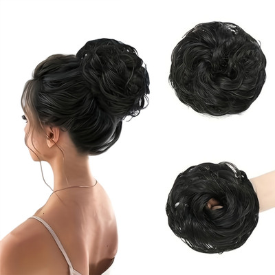 D-DIVINE Rafall Juda Bun Fashion  Extension With Elastic Rubber (Natural Black) Hair Extension