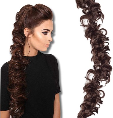 DELUXE HAIR Messy hair style  Extensions for Women and girls brown Hair Extension