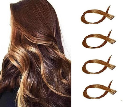 CAMOLA DEVA brown color 1 clip streak 4pcs Hair Extension