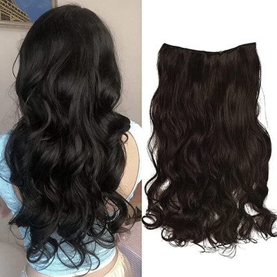 Thrift Bazaar Full Head Curly Wave Clips in on Synthetic  Extensions Long Wavy Natural Hair Extension