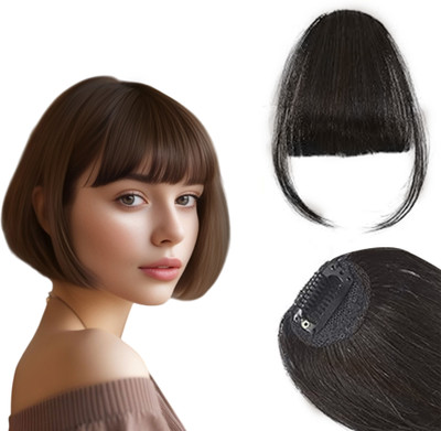Views Brown Clip in Bangs- Synthetic  Bangs Clip in  Extensions (Pack of 1) Hair Extension