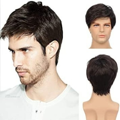 Hymaa Full Head Short  Wig For Men Hair Extension