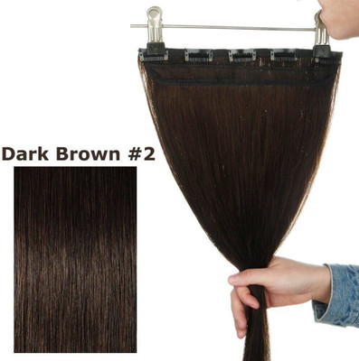 TRESS Beautiful Look Brown Straight 5 Clip In Hair Extension