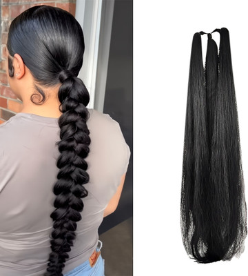 D-DIVINE Synthetic  Parandi/ Choti/ Extension For Women Black (Pack Of 1) Hair Extension