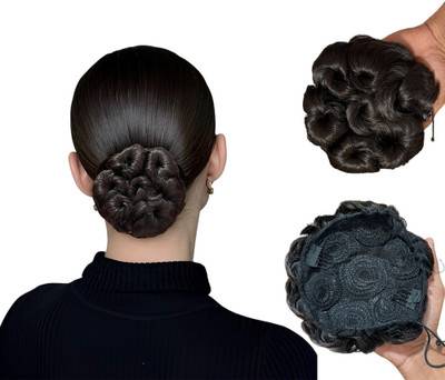VIVIAN 1PCS Messy Bun  Piece  Extension With Elastic Rubber Brown Hair Extension