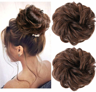 D-DIVINE Beautiful Soft Quality Elastic Brown Bun 1 Pcs Hair Extension