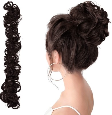 D-DIVINE Long Frill  bun Messy hair style  (Natural Highlight) Hair Extension