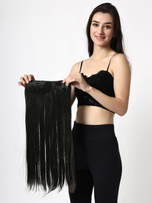 MEGARICH Straight 5 Clips based PREMIUM Matte Finish  Extensions Black Hair Extension