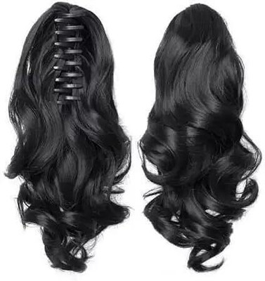 Getvock  Extensions And Wigs multi Step Cut Clutcher Wavy Ponytail Black  Hair Extension