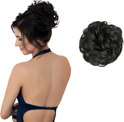 D-DIVINE Synthetic Bun Extension And Wigs, (Black, Pack of 1) Hair Extension