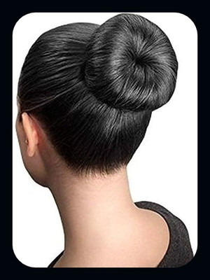 Hamsri Women's and Girl's Synthetic  Bun Plan Juda (Black)-N Hair Extension