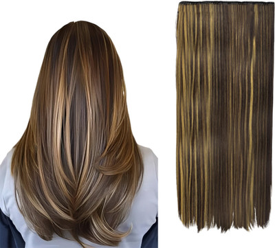 D-DIVINE 5 Clips Based 24 inch Straight Synthetic  Highlight Hole Extension Hair Extension