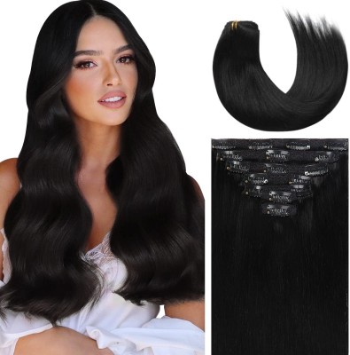 D-DIVINE New Version Thick  Extensions Clip in Synthetic  Full Head Silky Hair Extension