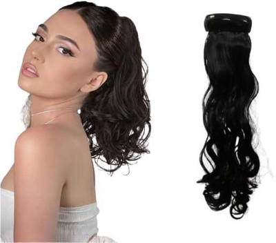 S Mark Ponytail Human  Extensions Curly Easy Clip-In Style( pack of 1) Hair Extension